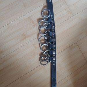 Leather bondage collar 7 ring